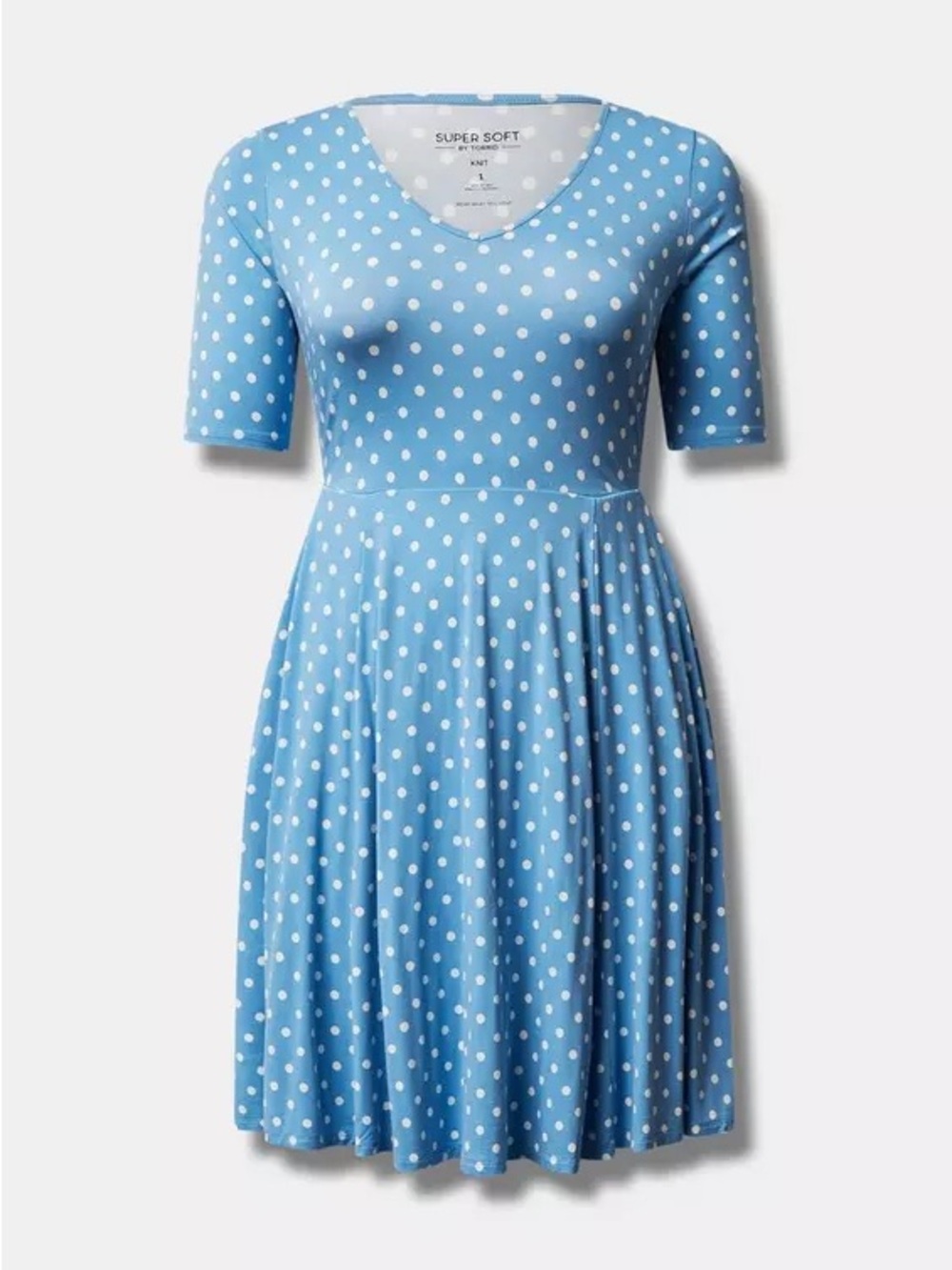 Torrid Light Blue & White Polka Dot Midi Dress - Size 00
